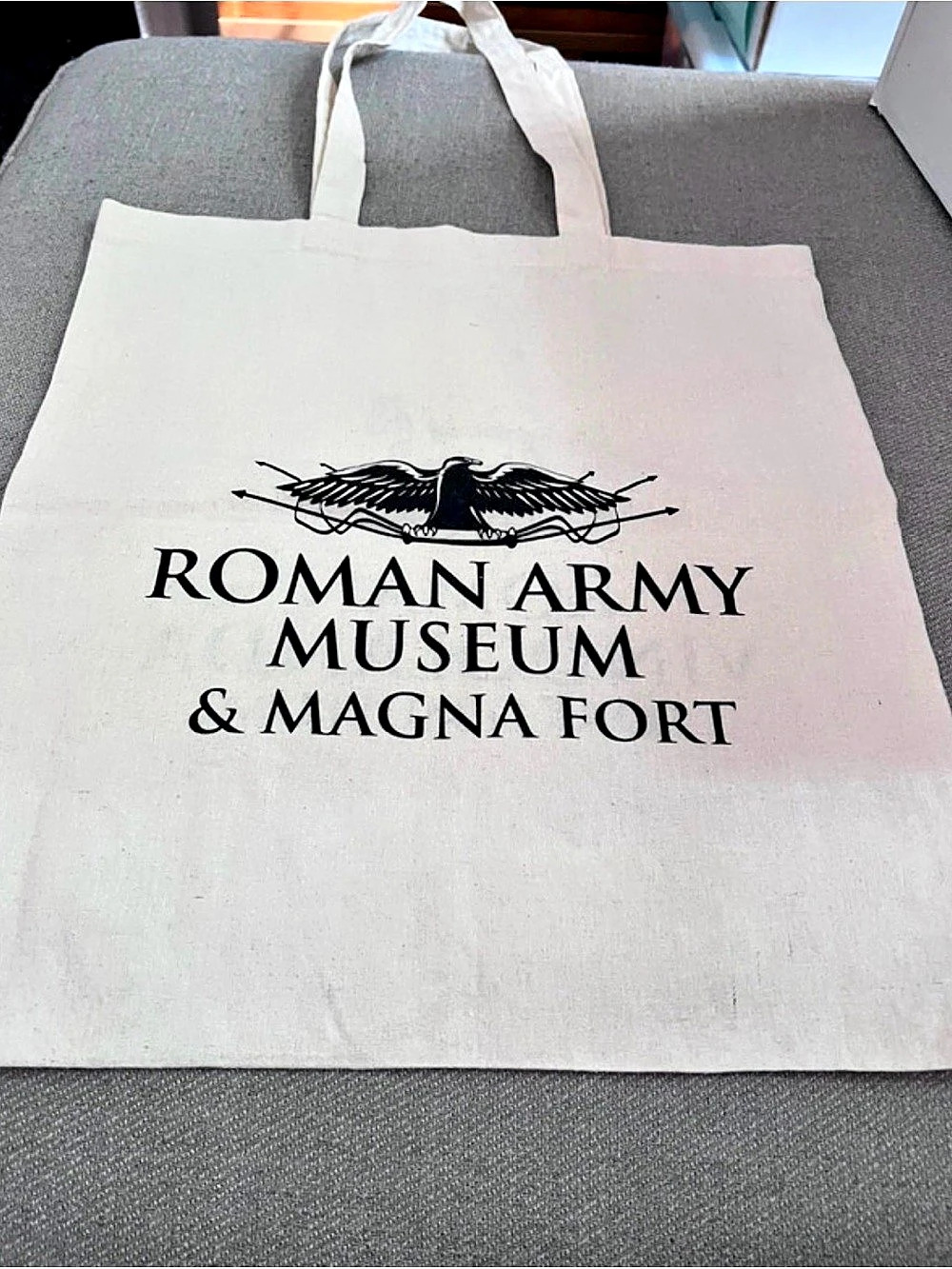 Roman Army Museum & Magna Fort Recycled Graphic Print Tote Bag Beige